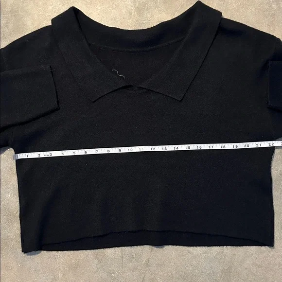 Vintage Wool Blend Cropped Sweater with White Embroidery - Picture 8 of 16